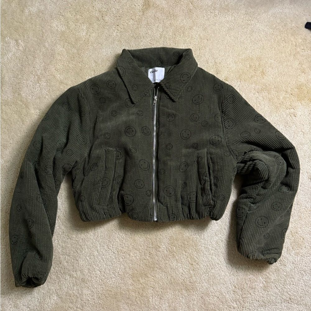 Women’s Elodie Smiley Cropped Zip Up Jacket L